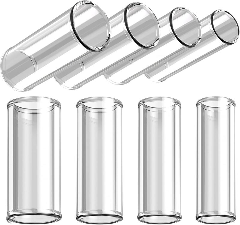 LIFEHIM Multisize Glass Guitar Slide Set of 8 - Glass Guitar Slides for Electric and Acoustic, Include Guitar Slides Large Small Medium and Extra Large Slide Guitar - Image 1